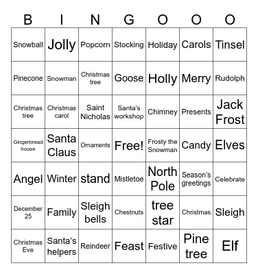 Christmas Bingo Card