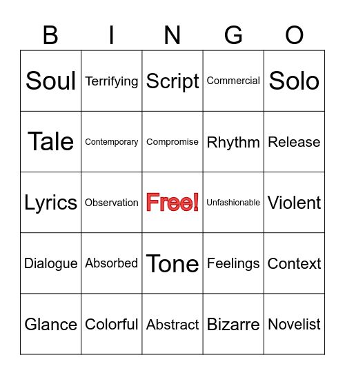 M.6UNIT 6vocabulary2 Bingo Card