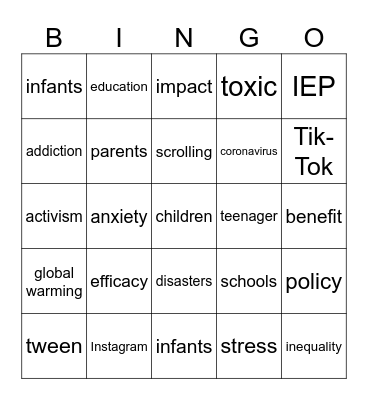 Child Advocacy (01) Bingo Card
