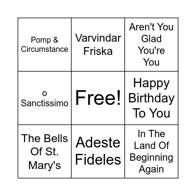 THE BELLS OF ST. MARY'S Bingo Card