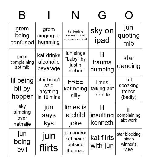 games & drugs Bingo Card