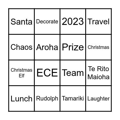 Te Rito Maioha Christmas Bingo Card