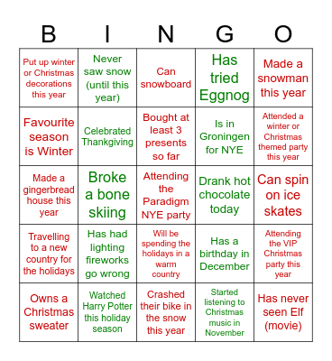 🎄☃️CHRISTMAS BINGO❄️⛸️ Bingo Card