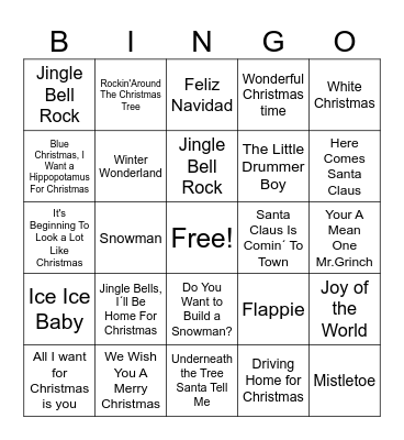 Kerst Bingo Card