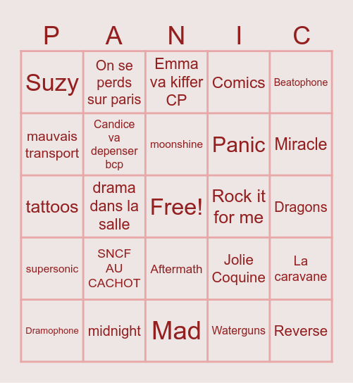 Caravan Palace bingo Card