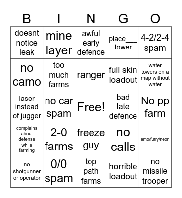 Tdx Bingo Card