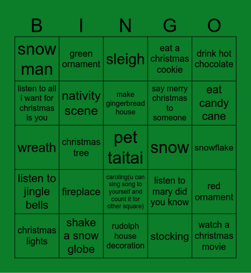 Christmas Bingo Card