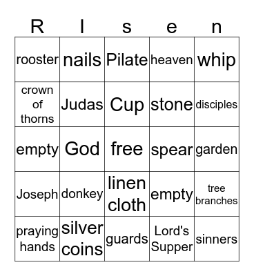 Easter Celebration Bingo Card
