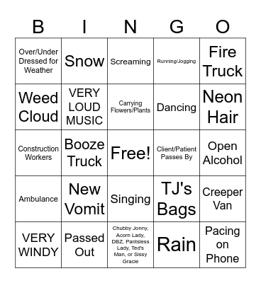 14th Street Bingo Card