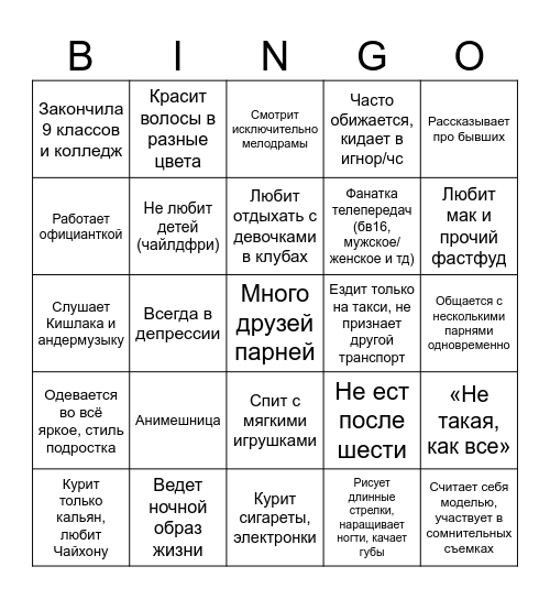 Red Flags Bingo Card