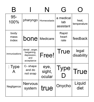 Final Study Questions Bingo Card
