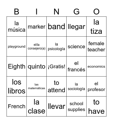 En la Escuela Unit Lotería Bingo Card