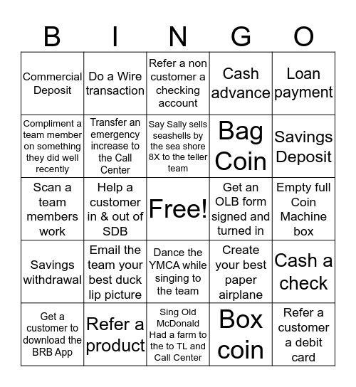 Teller Bingo Card