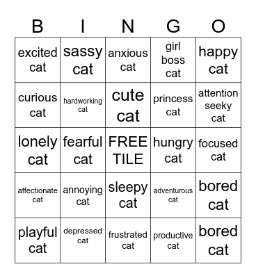 meagan mood Bingo Card