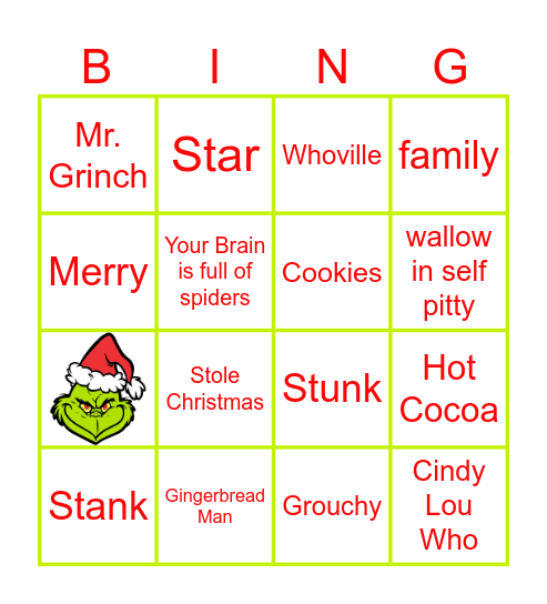 GRINCH BINGO! Bingo Card