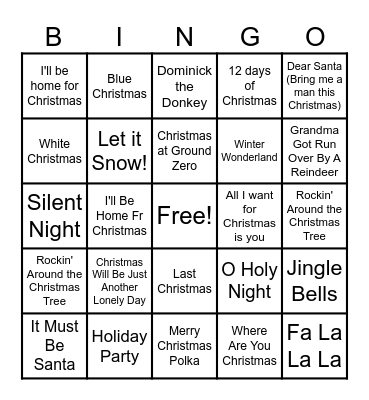 CHRISTMAS BINGO Card