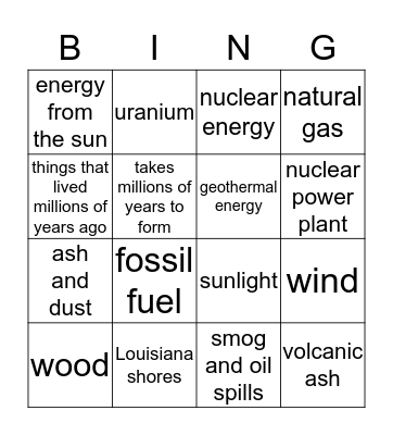 Chapter 9 Bingo Card