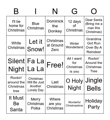 CHRISTMAS BINGO Card