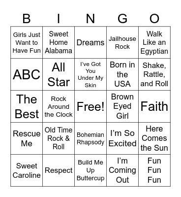 Music Bingo- Classic Bingo Card