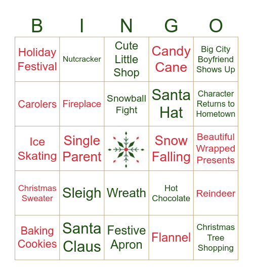 Hallmark Christmas Movie Bingo Card