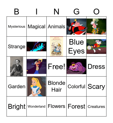 Alice in Wonderland Bingo Card