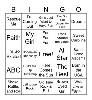 Music Bingo- Classic Bingo Card