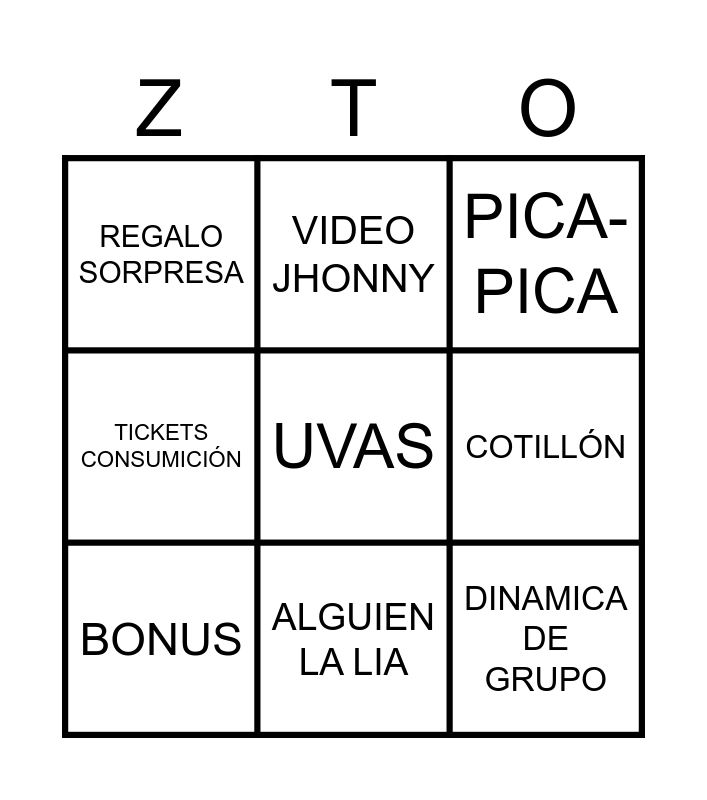 ZITRO XMAS Bingo Card