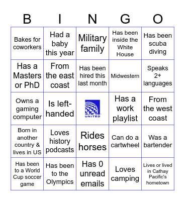 Get to Know Your Colleagues Bingo Card