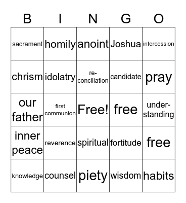 confirmation i  Bingo Card