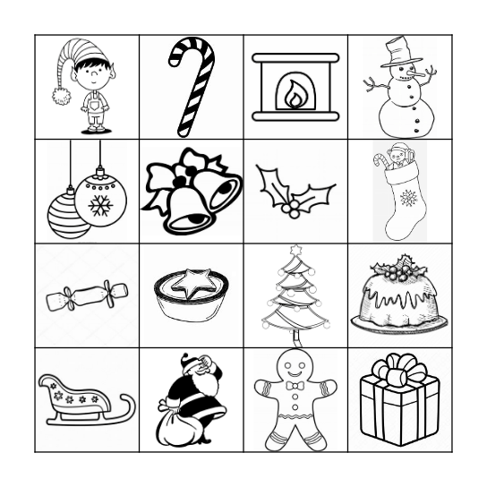 Christmas bingo playng cards