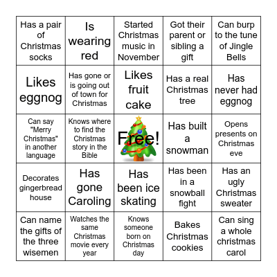 CHRISTMAS BINGO Card