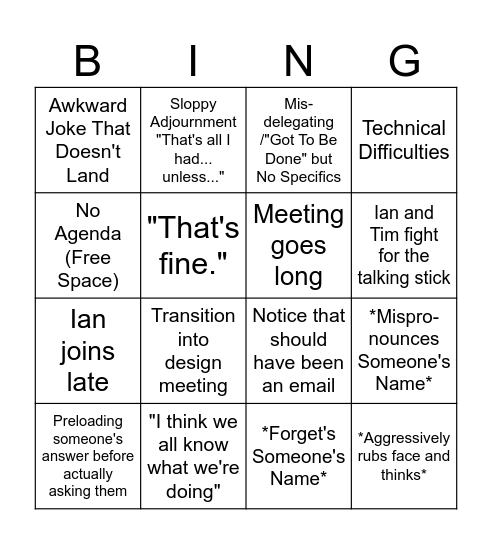 Check-In Bingo Card