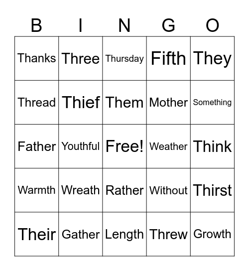 Winter Bingo - TH Bingo Card