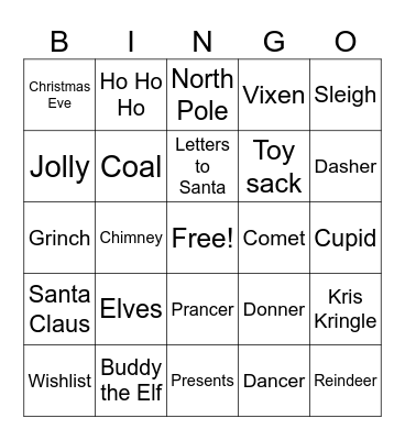 Christmas Bingo Card