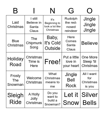 Christmas BINGO 2 Bingo Card