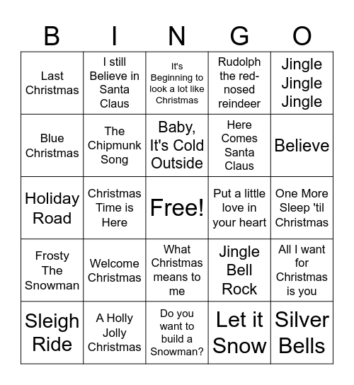 Christmas BINGO 2 Bingo Card