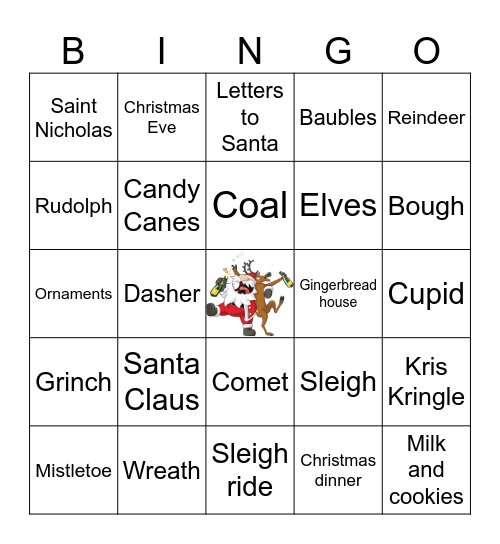 CHRISTMAS WORDS Bingo Card