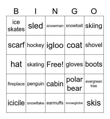 winter bingo Card