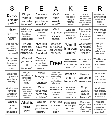 Guest Speaker - Khalid Khan             Name:______________ Bingo Card