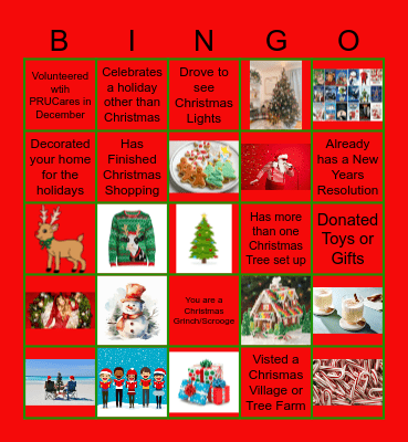 Virtual Holiday Bingo Card