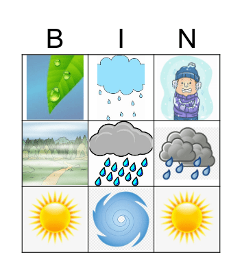 Weather words Bingo Card
