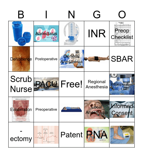 Surgical Patient x2 Bingo Card