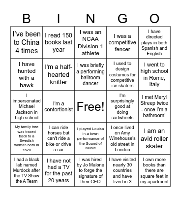 Holiday Party Bingo Card