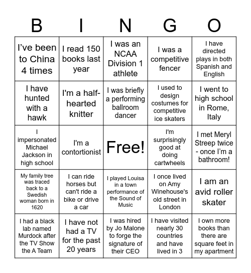 Holiday Party Bingo Card