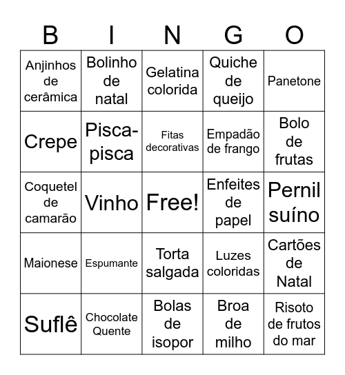Bingo da Trii Bingo Card