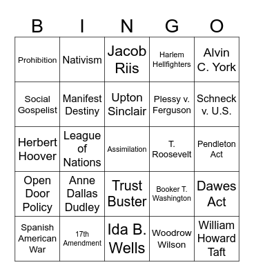 Mid Term Review Bingo Card
