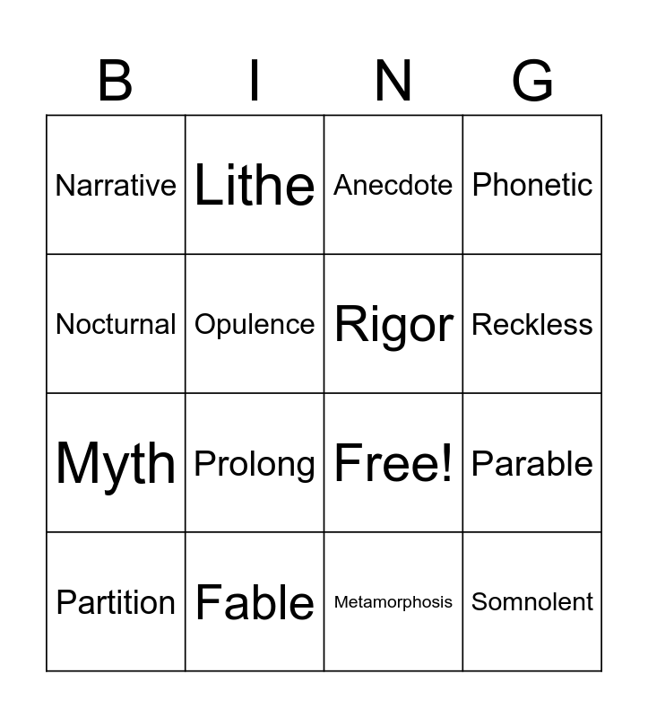 vocab-list-14-bingo-card