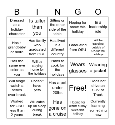 Team Bingo Card