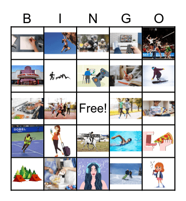 Les passe-temps Bingo Card