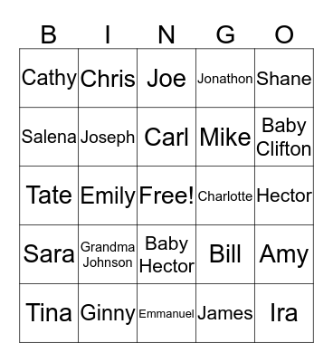 FAMILY FUN Bingo Card